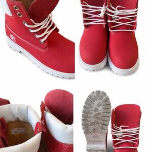 Timberland Red & White 6” Premium Waterproof Boots Sz 10M